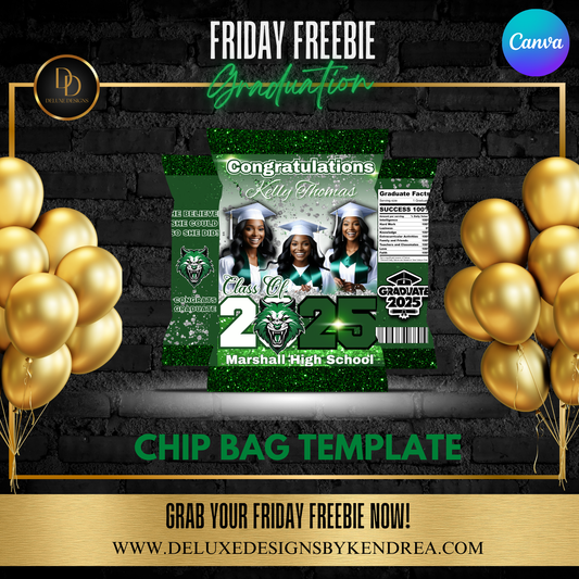 FREE Graduation 2025 Chip Bag Template | Editable Canva Design | DIY Party Favor | Digital Download