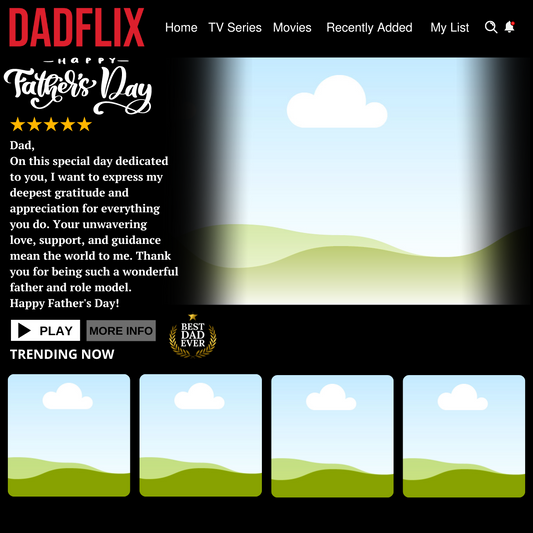 Dadflix Logo & Message Template - Perfect Personalized Father's Day Gift
